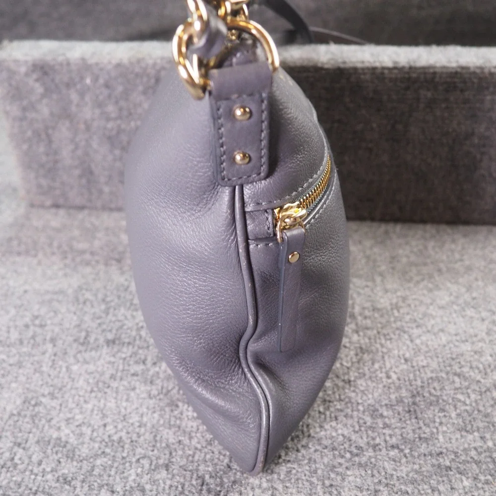Kate Spade Cobble Hill Ellen Crossbody Bag Gray Pebbled Leather Chain